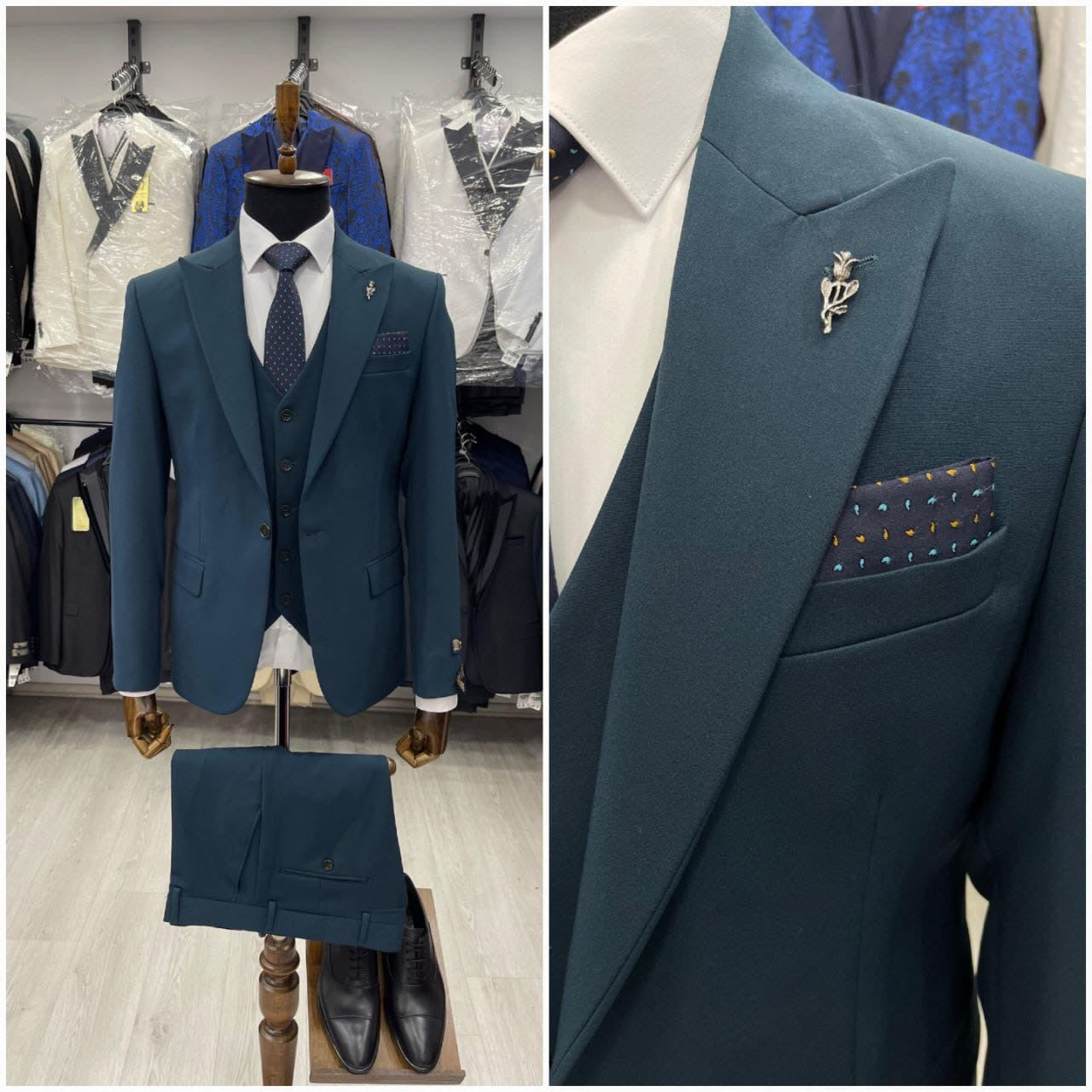 Green Slim fit 3pc Suit