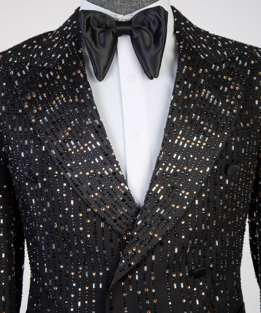 Black Beaded Shawl-Lapel Tuxedo