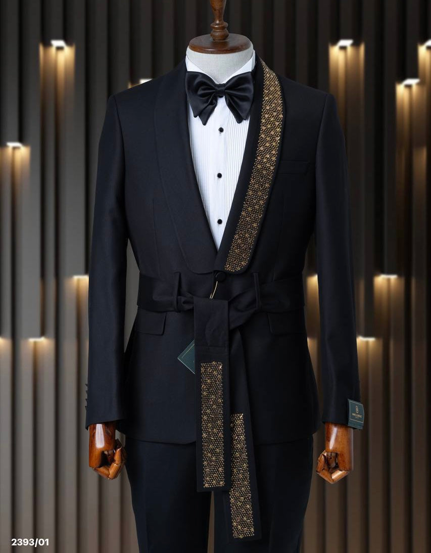 Belted Stones black suit