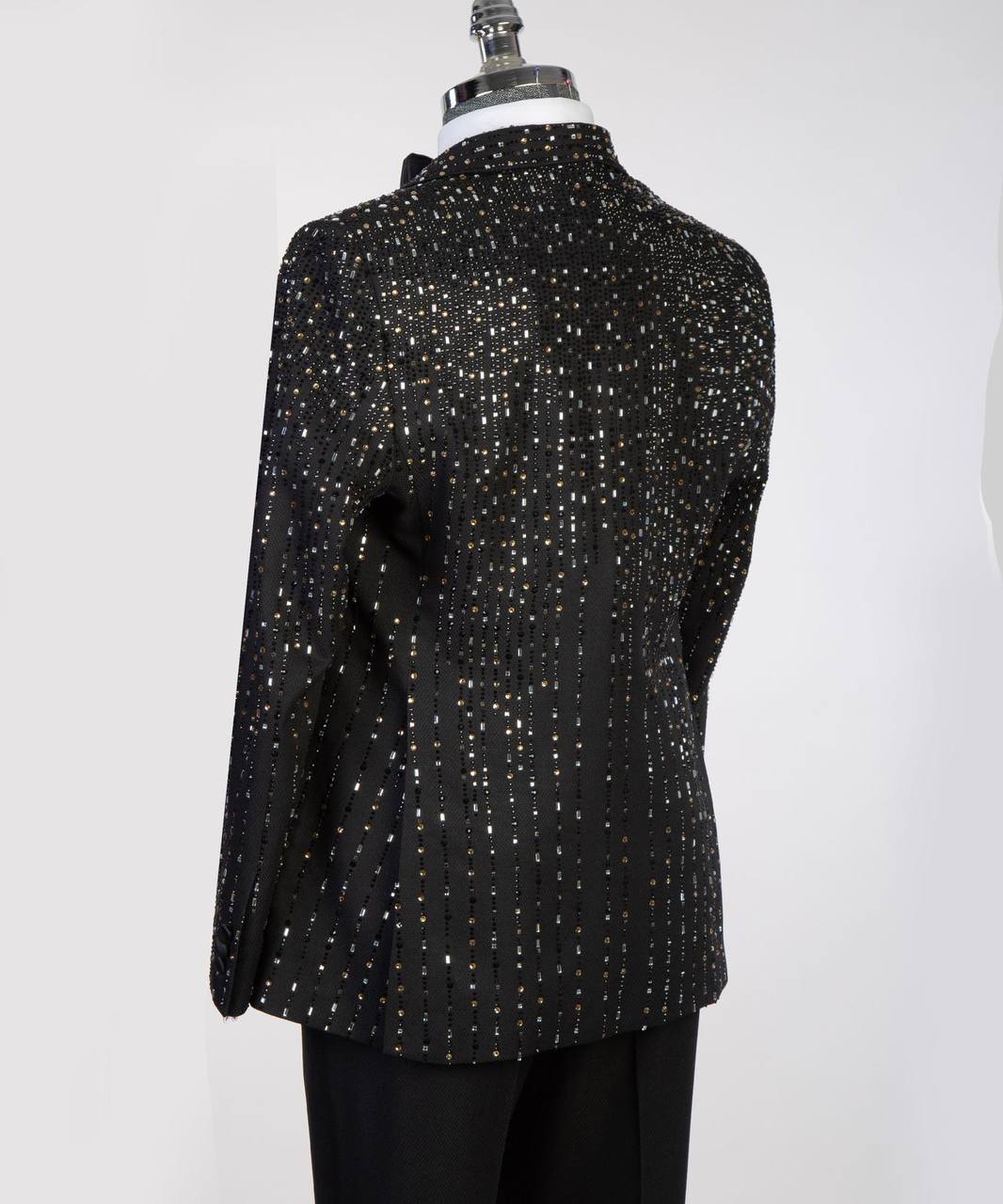 Black Beaded Shawl-Lapel Tuxedo